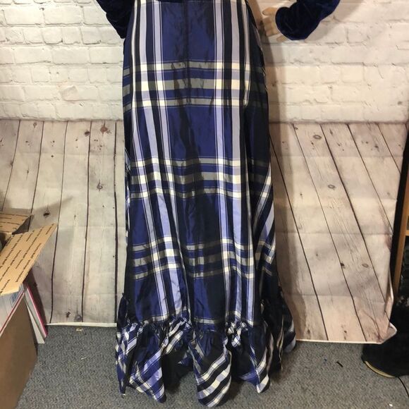 Neiman Marcus Vintage 1960s Velvet & Plaid Victorian Maxi Dress Small - Picture 8 of 10